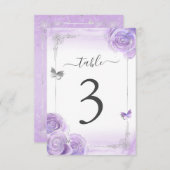Cartes de numéro de tableau de Mariage clair viole (Devant / Derrière)