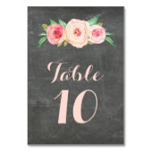 Cartes de numéro de tableau de tableau rose pâle (Dos)
