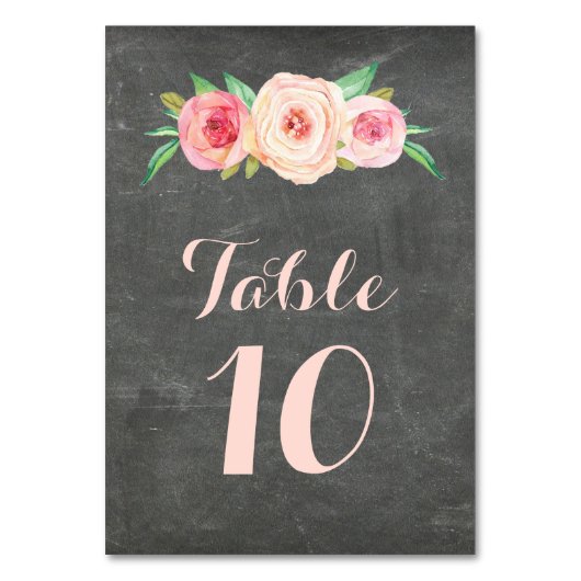 Cartes de numéro de tableau de tableau rose pâle (Par défaut)