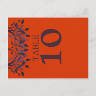 Cartes de numéro de tableau des Feuilles Plum et O