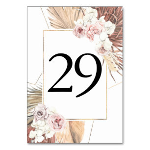 Cartes de numéro de tableau du Mariage de feuillag