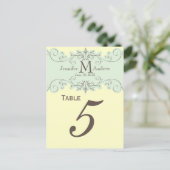Cartes de numéro de tableau du Mariage du Monogram (Debout devant)
