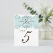 Cartes de numéro de tableau du Mariage du Monogram (Debout devant)