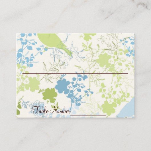 Cartes de numéro de tableau du Mariage Floral Vert (Devant)
