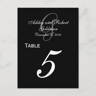 Cartes de numéro de tableau du Mariage Monogramme