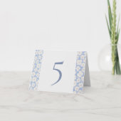 Cartes de numéro de tableau Floral Bleu & Blanc Ma (Devant)