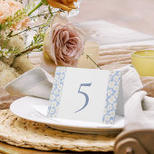Cartes de numéro de tableau Floral Bleu & Blanc Ma