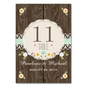 CARTES DE NUMÉRO DE TABLEAU MARIAGE DE BOHO FLORAL