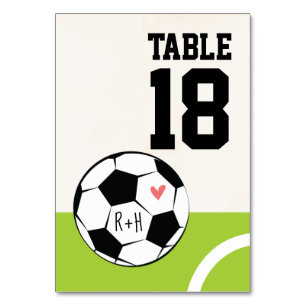 Cartes de numéro de tableau Monogramme du coeur du
