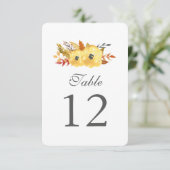 Cartes de numéros de table à fleurs aquarelles (Debout devant)
