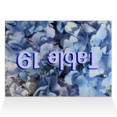 Cartes de numéros de table Blue Hydrangea (Intérieur Horizontal (haut))