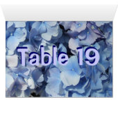 Cartes de numéros de table Blue Hydrangea (Intérieur Horizontal (Bas))
