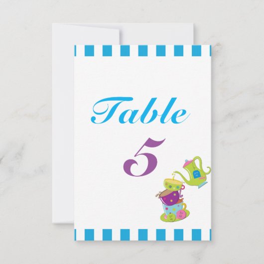 Cartes de numéros de table d'anniversaire de tasse (Devant)