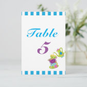 Cartes de numéros de table d'anniversaire de tasse (Debout devant)