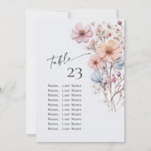 Cartes de numéros de table de fleurs sauvages Plan (Devant)