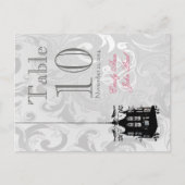 Cartes de numéros de table de mariage à cage à ois (Devant)