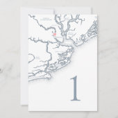 Cartes de numéros de table de mariage avec carte d (Devant)