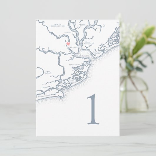 Cartes de numéros de table de mariage avec carte d (Debout devant)