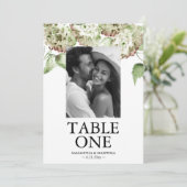Cartes de numéros de table de mariage avec Hortens (Debout devant)