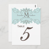 Cartes de numéros de table de mariage avec monogra (Devant / Derrière)