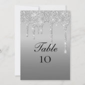 Cartes de numéros de table de mariage avec paillet (Devant)