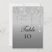 Cartes de numéros de table de mariage avec paillet (Dos)
