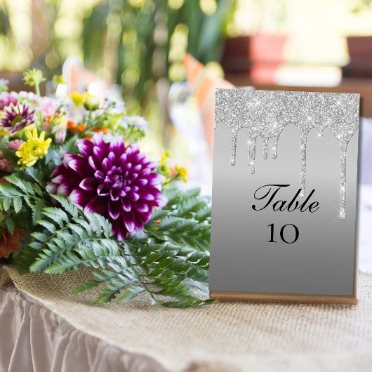 Cartes de numéros de table de mariage avec paillet