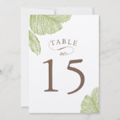 Cartes de numéros de table de mariage avec palmier (Dos)