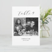 Cartes de numéros de table de mariage avec photos  (Debout devant)