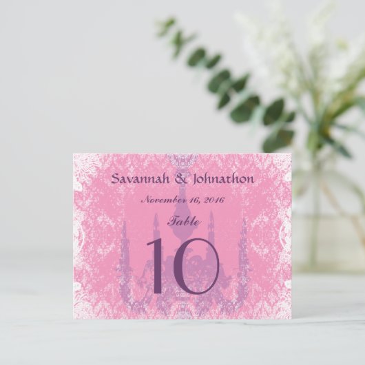 Cartes de Numéros de Table de Mariage Chandeliers (Debout devant)