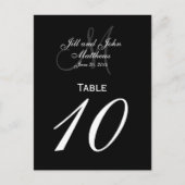 Cartes de numéros de table de Mariage de monogramm (Devant)