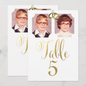 Cartes de numéros de table de mariage de photos d' (Devant / Derrière)
