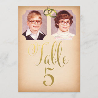Cartes de numéros de table de mariage de vieilles