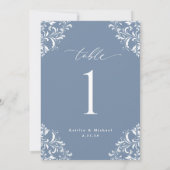 Cartes de Numéros de Table de Mariage Élégantes Bl (Dos)