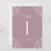 Cartes de Numéros de Table de Mariage Élégantes Ma (Dos)