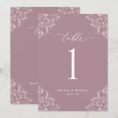Cartes de Numéros de Table de Mariage Élégantes Ma (Devant / Derrière)