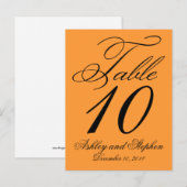 Cartes de numéros de table de mariage élégantes or (Devant / Derrière)