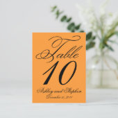 Cartes de numéros de table de mariage élégantes or (Debout devant)