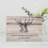 Cartes de numéros de table de mariage en bois rust (Debout devant)