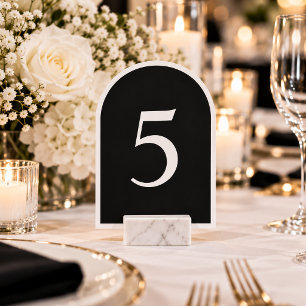 Cartes de numéros de table de mariage en noir mode