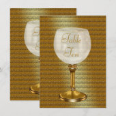 Cartes de numéros de table de mariage en or avec v (Devant / Derrière)