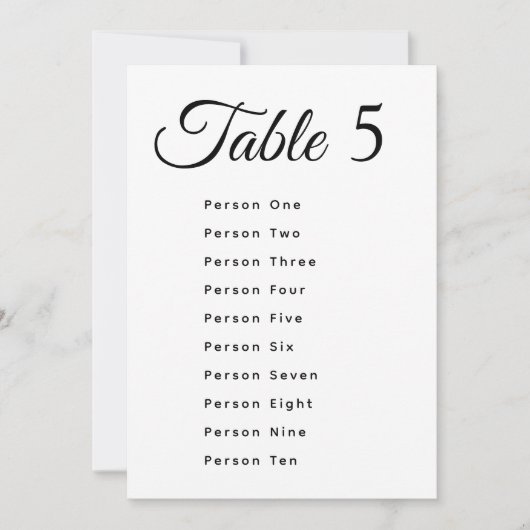 Cartes de numéros de table de mariage moderne avec (Devant)