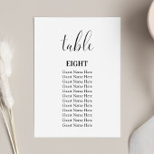 Cartes de numéros de table de mariage moderne mini