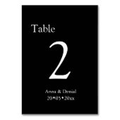 Cartes de numéros de table de mariage noir et blan (Par défaut)