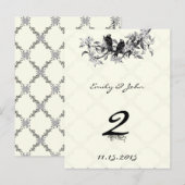 Cartes de numéros de table de mariage oiseaux vint (Devant / Derrière)