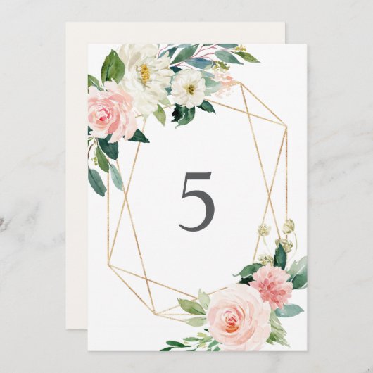 Cartes de numéros de table de vidage géométrique (Devant / Derrière)