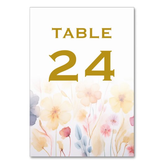 Cartes de numéros de table des Mariages floraux (Par défaut)