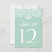 Cartes de numéros de table en dentelle de brocart  (Devant)