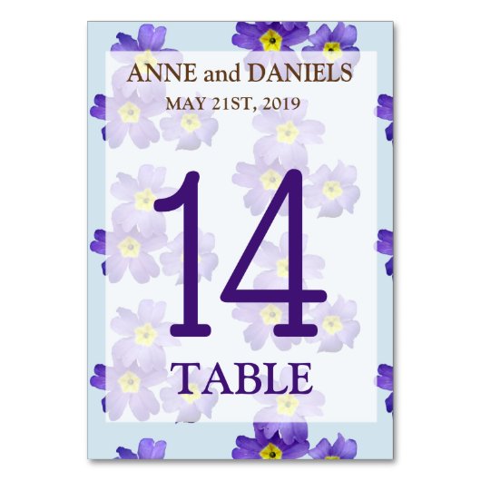 Cartes de numéros de table florales (Par défaut)