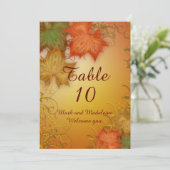 Cartes de numéros de table Mariage d'automne (Debout devant)